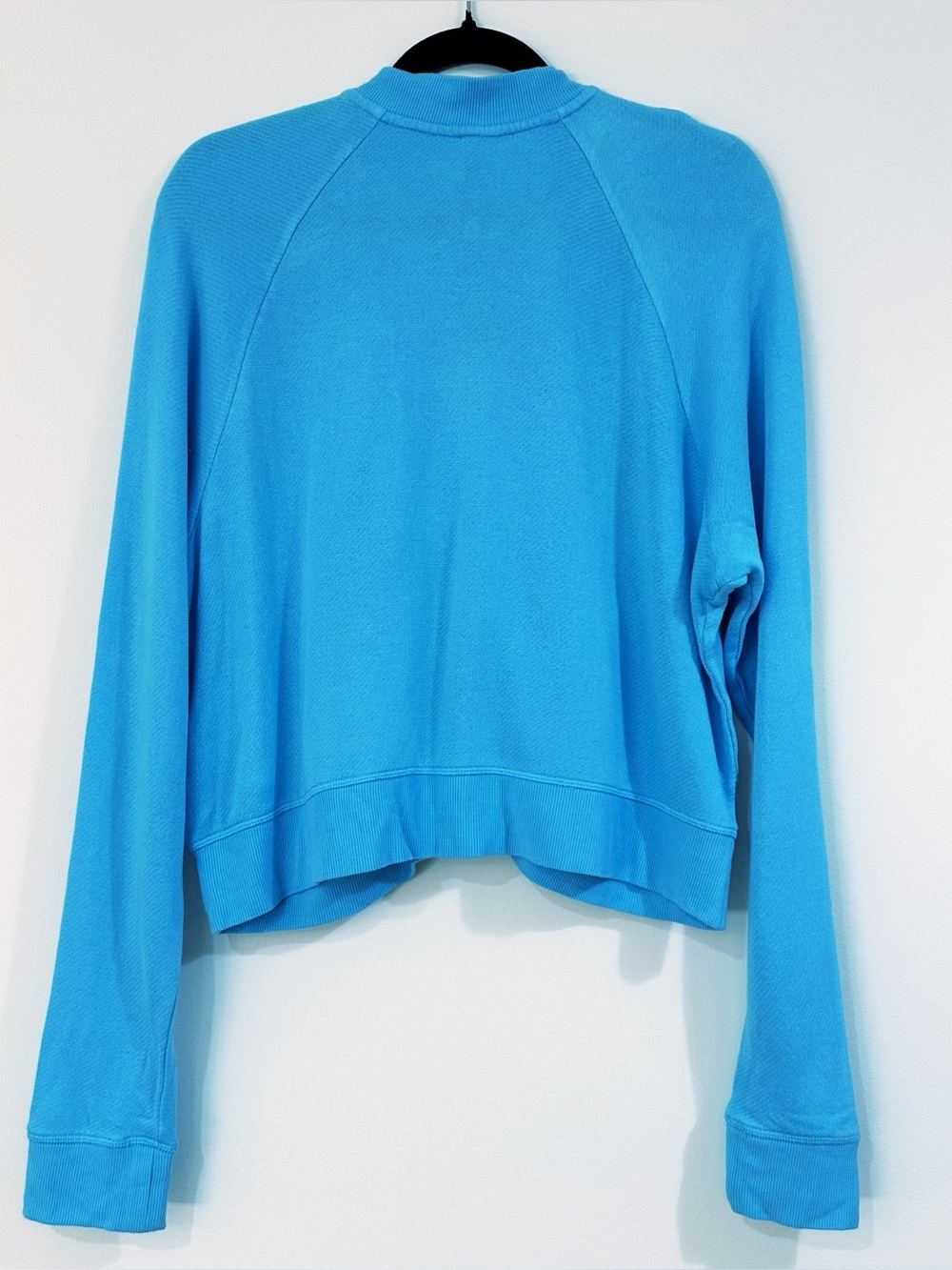 NWT SKIMS Sport French Terry Shrunken Zip Cardigan in Cyan Size XL - Picture 8 of 9